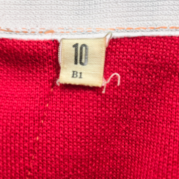 50s Vintage Red Open Front Double Breasted Blazer Pencil Skirt Wool Set Size 2 - Picture 14 of 16